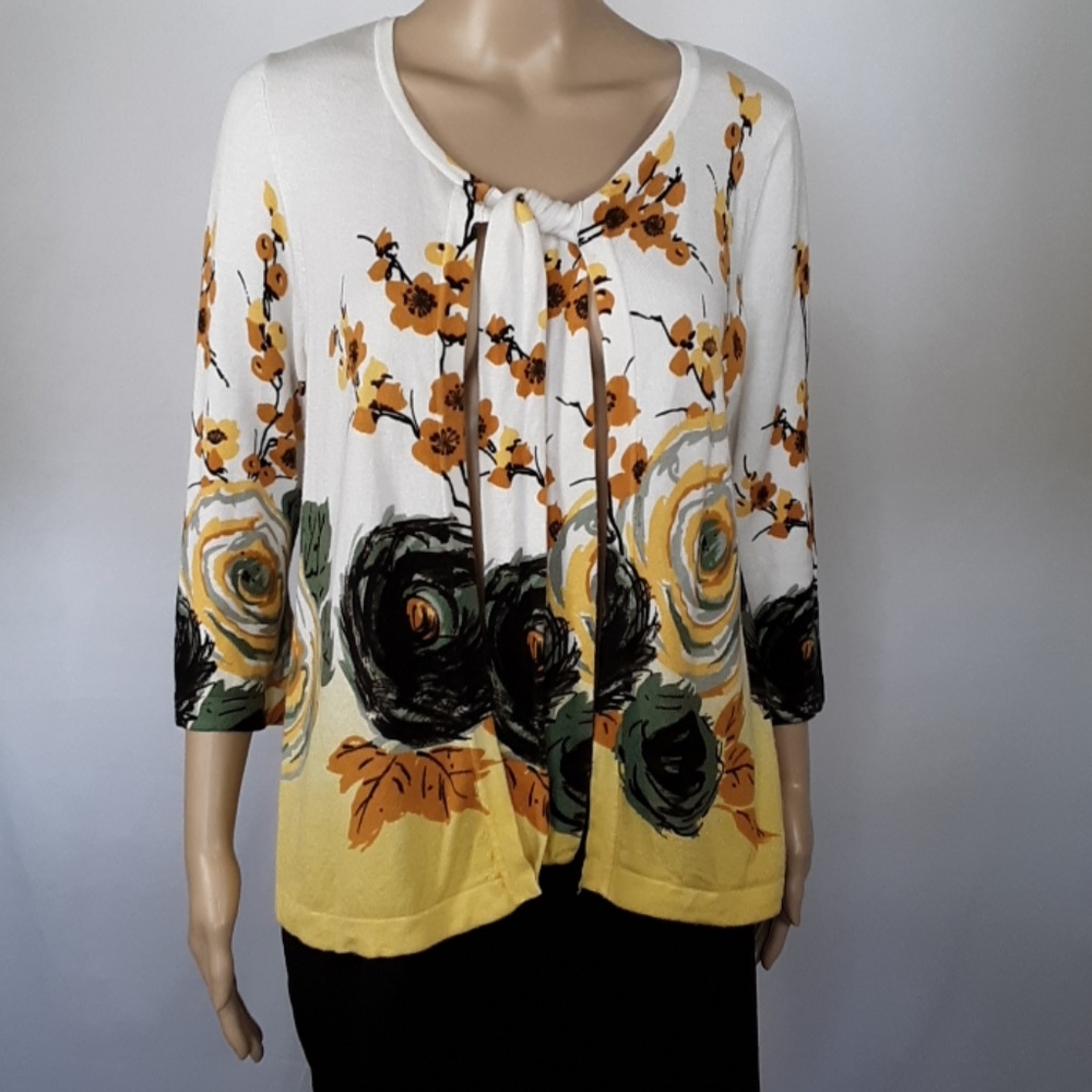 🌹Joseph A. Scoop Tie Neck Cardigan